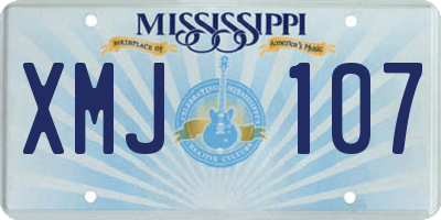 MS license plate XMJ107