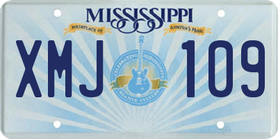 MS license plate XMJ109