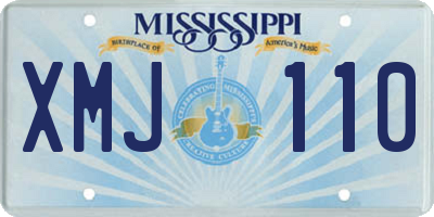 MS license plate XMJ110