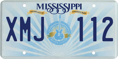 MS license plate XMJ112