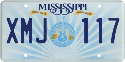 MS license plate XMJ117