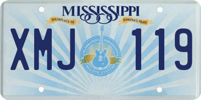 MS license plate XMJ119