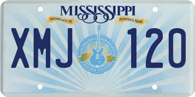 MS license plate XMJ120