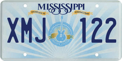MS license plate XMJ122