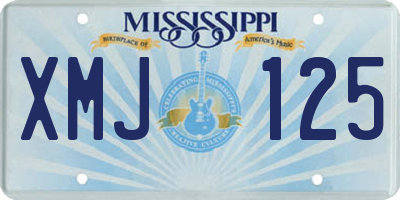 MS license plate XMJ125