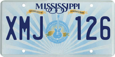 MS license plate XMJ126