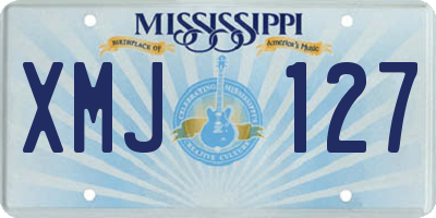 MS license plate XMJ127