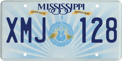 MS license plate XMJ128