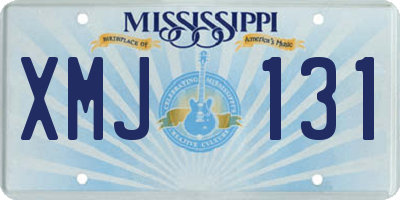 MS license plate XMJ131