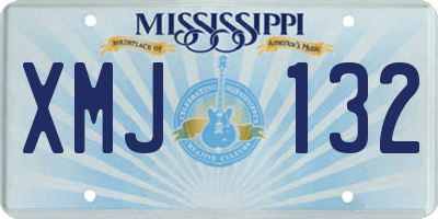 MS license plate XMJ132