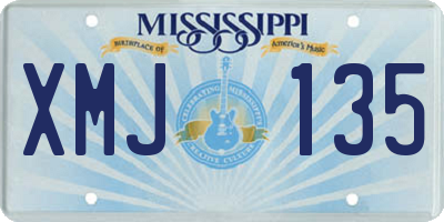 MS license plate XMJ135