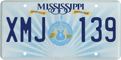 MS license plate XMJ139