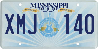 MS license plate XMJ140