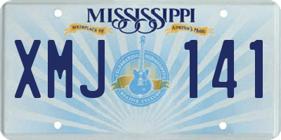 MS license plate XMJ141