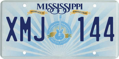 MS license plate XMJ144