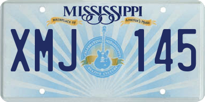 MS license plate XMJ145