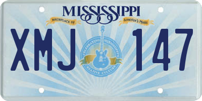MS license plate XMJ147