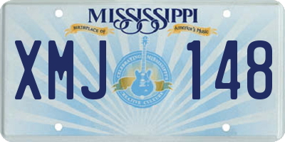 MS license plate XMJ148