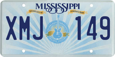 MS license plate XMJ149