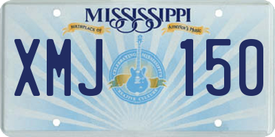 MS license plate XMJ150
