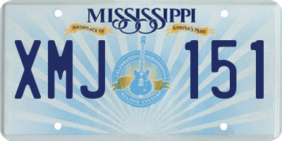 MS license plate XMJ151