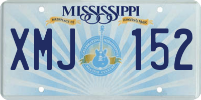MS license plate XMJ152