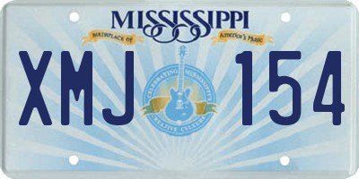 MS license plate XMJ154