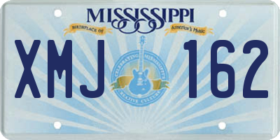MS license plate XMJ162