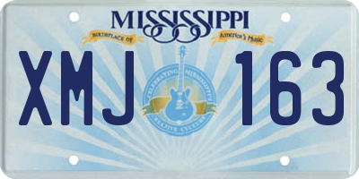 MS license plate XMJ163