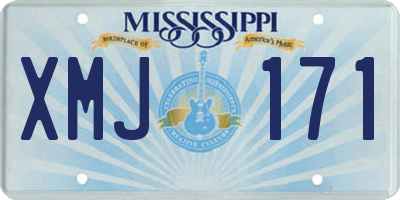 MS license plate XMJ171