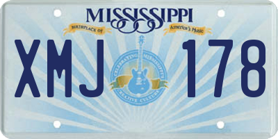 MS license plate XMJ178