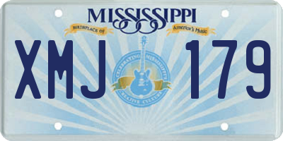 MS license plate XMJ179