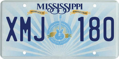 MS license plate XMJ180