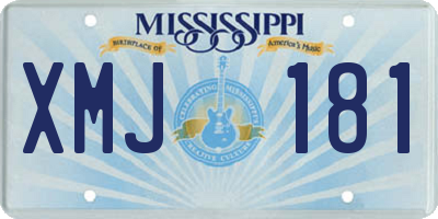 MS license plate XMJ181