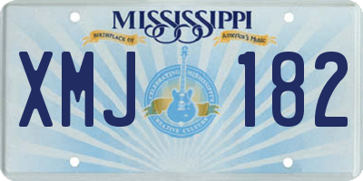 MS license plate XMJ182