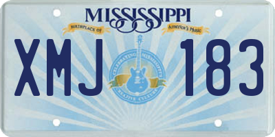 MS license plate XMJ183