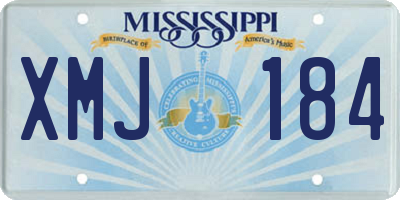 MS license plate XMJ184