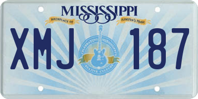 MS license plate XMJ187