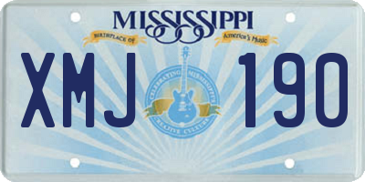 MS license plate XMJ190