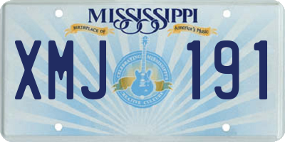 MS license plate XMJ191