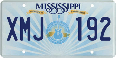 MS license plate XMJ192