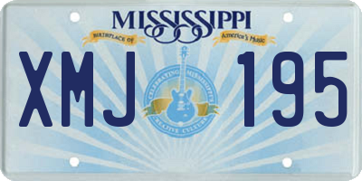 MS license plate XMJ195