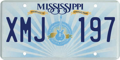 MS license plate XMJ197