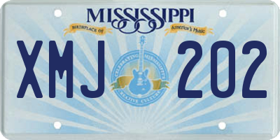 MS license plate XMJ202
