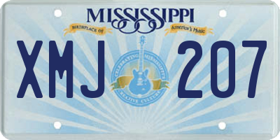 MS license plate XMJ207