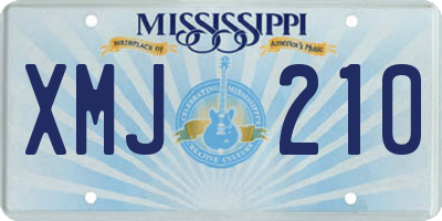 MS license plate XMJ210
