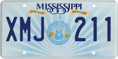 MS license plate XMJ211