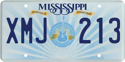 MS license plate XMJ213