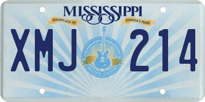 MS license plate XMJ214