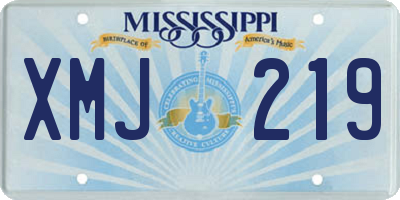 MS license plate XMJ219